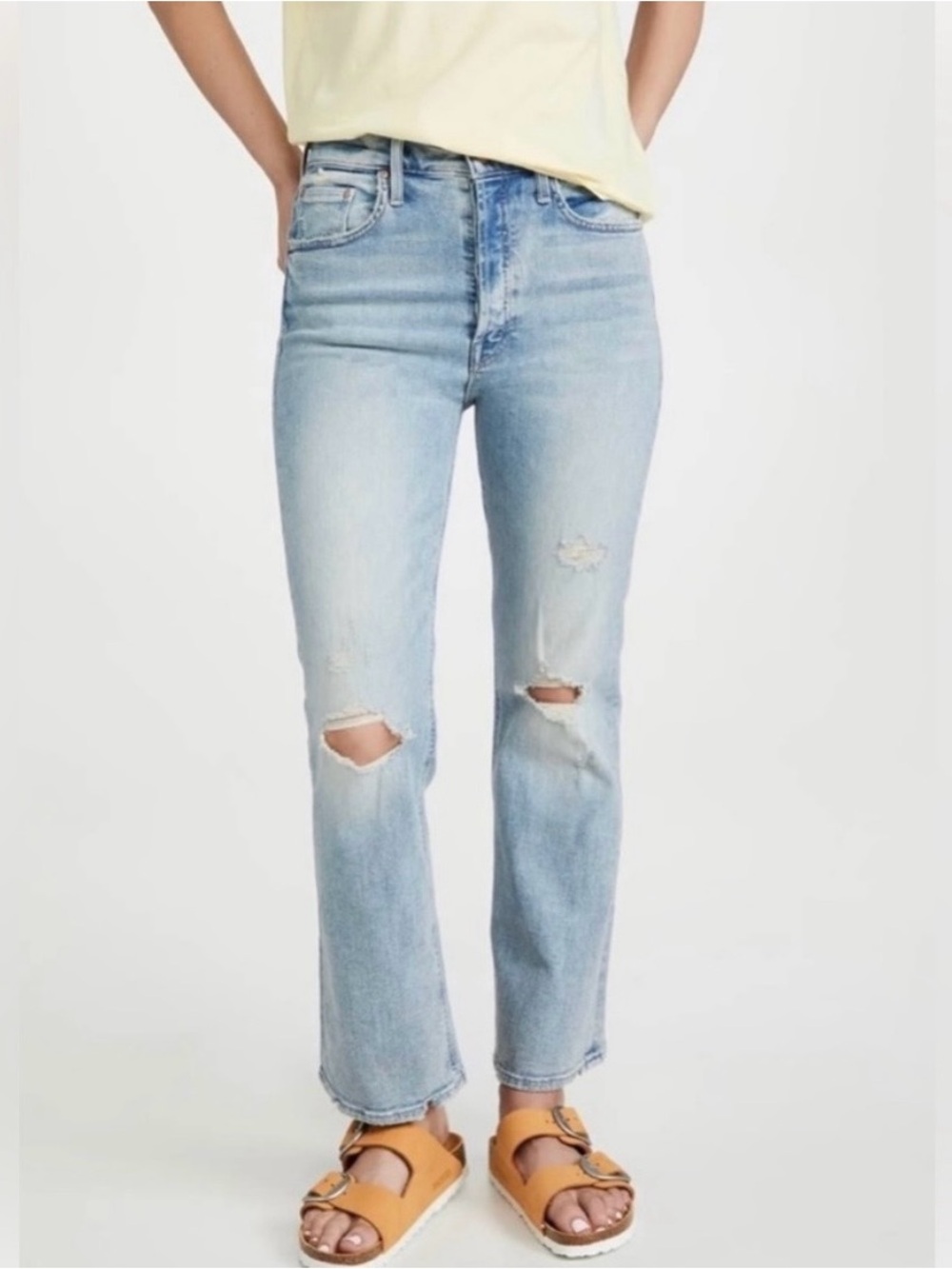 MOTHER The Tripper Cut Flowers Blue Distressed Women’s Jeans